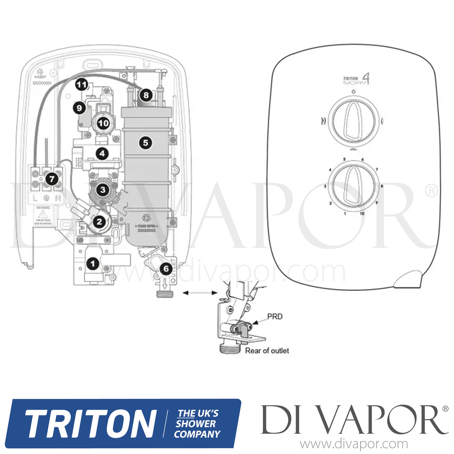 Triton Ivory 4 Electric Shower Spare Parts TR DV 147